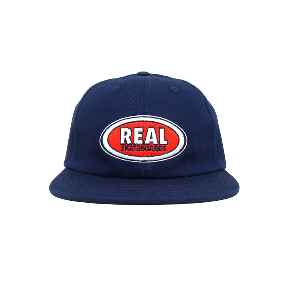REAL CAP リアル キャップ OVAL EMB STRAPBACK NAVY/RED/WHITE スケートボード スケボー 1