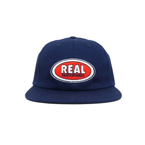 REAL CAP リアル キャップ OVAL EMB STRAPBACK NAVY/RED/WHITE スケートボード スケボー 1