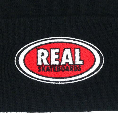 REAL KNITCAP リアル ニットキャップ OVAL CUFF BEANIE BLACK/RED/WHITE スケートボード スケボー 2