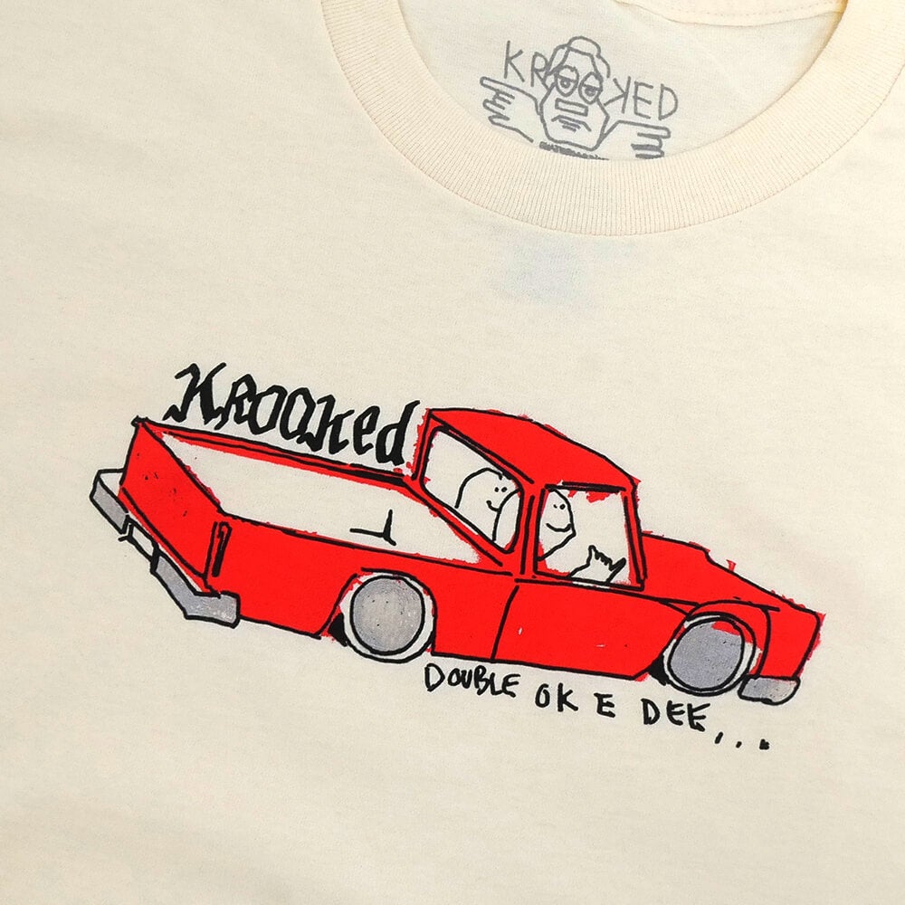  KROOKED T-SHIRT クルキッド Tシャツ DOUBLE OK CREAM スケートボード スケボー 1