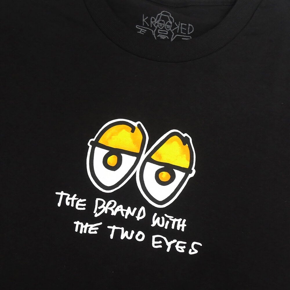KROOKED T-SHIRT クルキッド Tシャツ TWO EYES FILL BLACK スケートボード スケボー 1