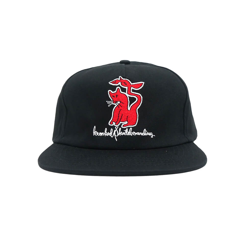 KROOKED CAP クルキッド キャップ KAT SERPENT SNAPBACK BLACK/RED スケートボード スケボー 1