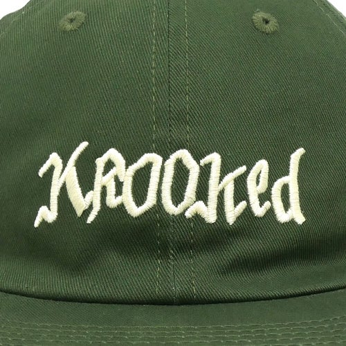 KROOKED CAP クルキッド キャップ DOUBLE OK SCRIPT STRAPBACK OLIVE/CREAM スケートボード スケボー 4