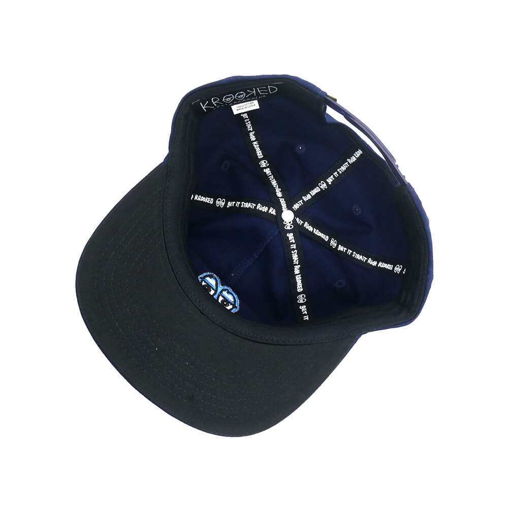 KROOKED CAP クルキッド キャップ EYES SNAPBACK NAVY/BLUE スケートボード スケボー 3