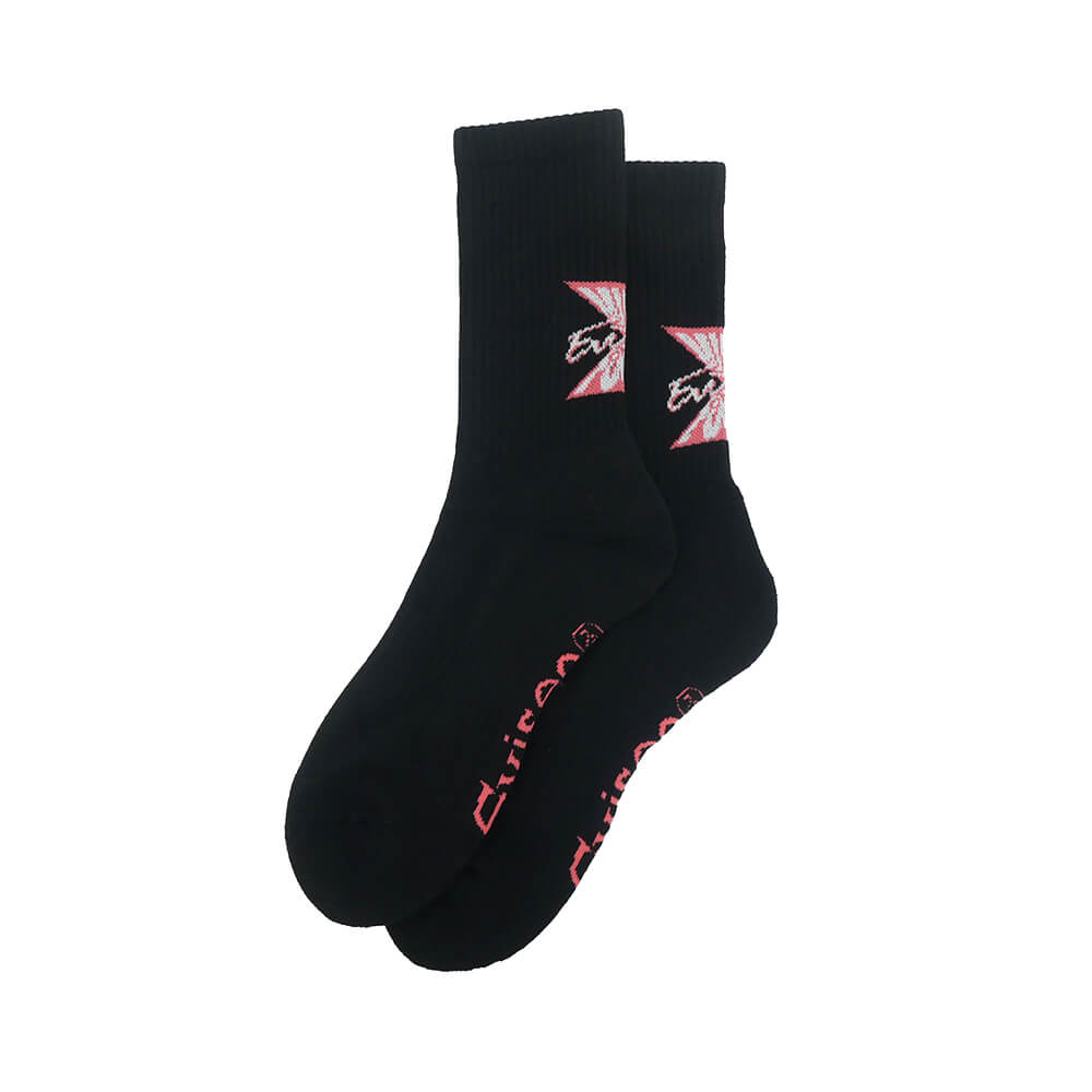 EVISEN SOCKS エビセン ソックス 靴下 MIND FUCK BLACK スケートボード スケボー 3