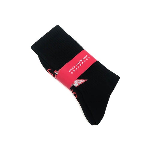 EVISEN SOCKS エビセン ソックス 靴下 MIND FUCK BLACK スケートボード スケボー 6