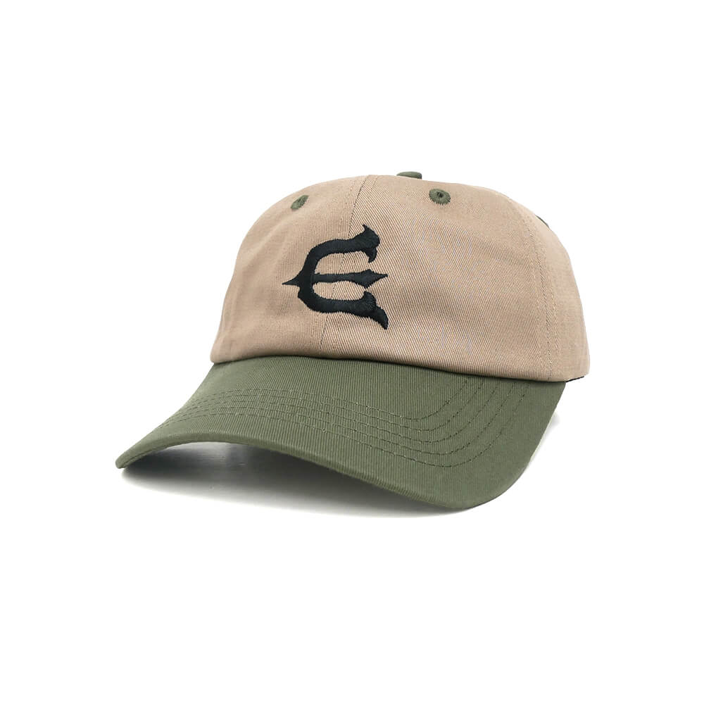 EVISEN CAP エビセン キャップ ONE-UP 6 PANEL BEIGE/OLIVE スケートボード スケボー 