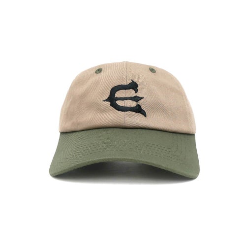 EVISEN CAP エビセン キャップ ONE-UP 6 PANEL BEIGE/OLIVE スケートボード スケボー 1