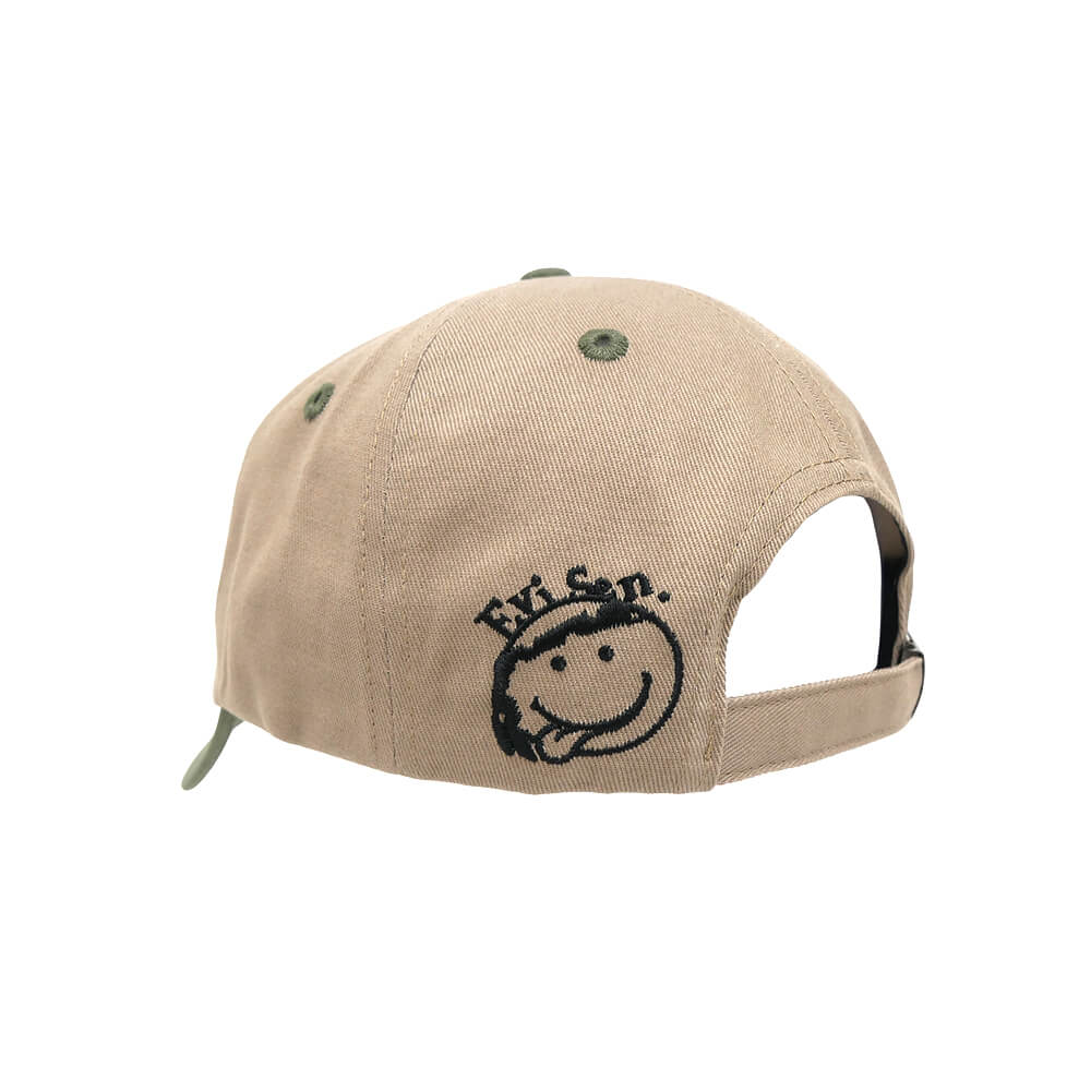 EVISEN CAP エビセン キャップ ONE-UP 6 PANEL BEIGE/OLIVE スケート