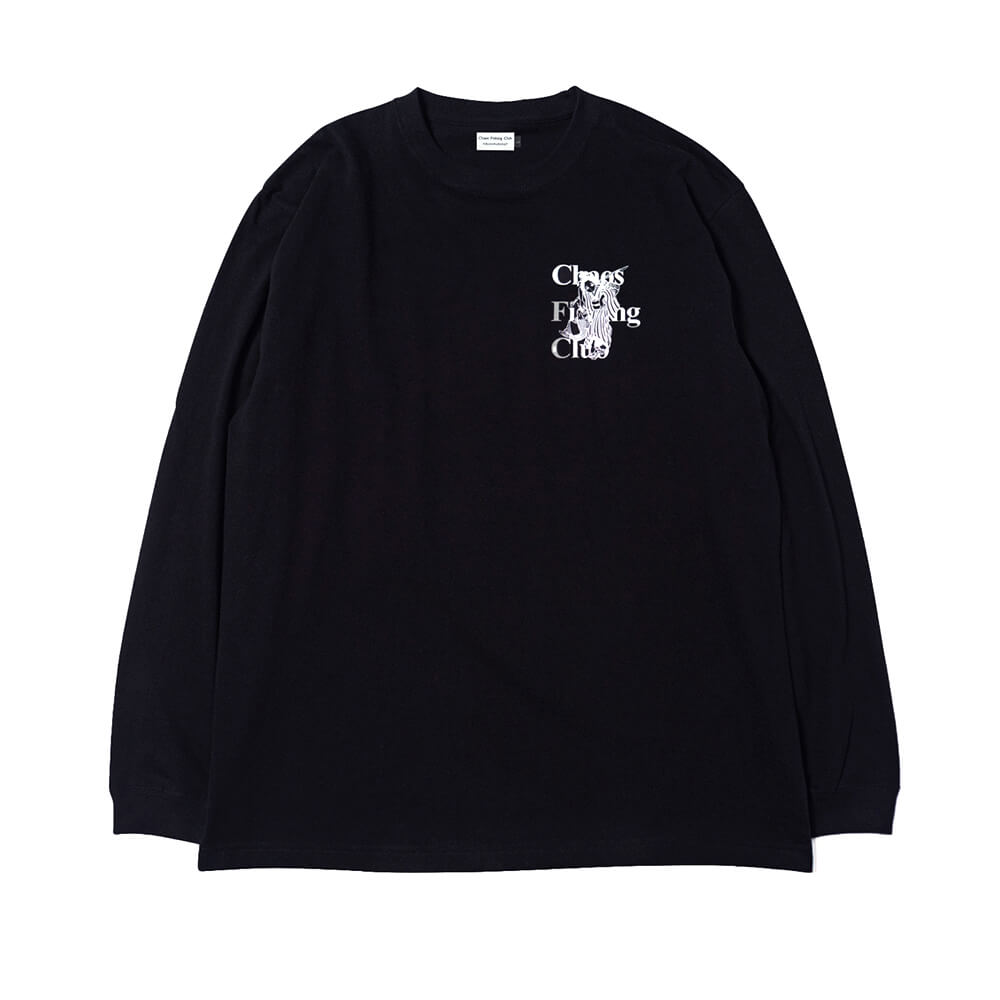CHAOS FISHING CLUB LONG SLEEVE カオスフィッシングクラブ ロングスリーブTシャツ THE ORIGINAL FISHING GIRL BLACK スケートボード スケボー 1