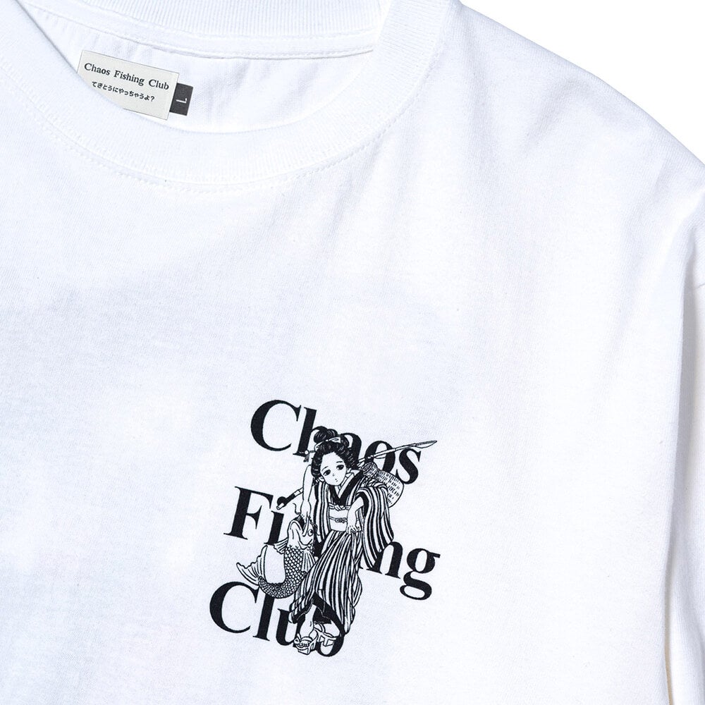CHAOS FISHING CLUB LONG SLEEVE カオスフィッシングクラブ ロングスリーブTシャツ THE ORIGINAL FISHING GIRL WHITE スケートボード スケボー 2