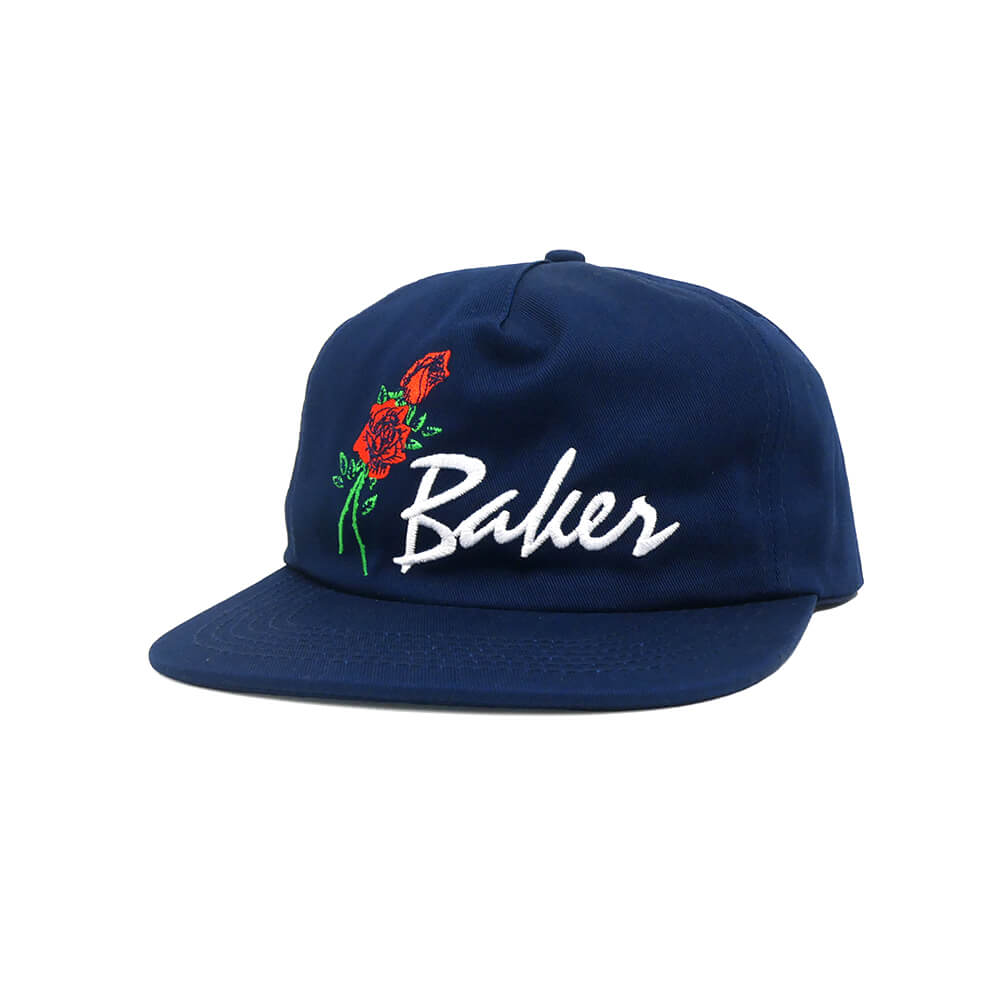 BAKER CAP ベイカー キャップ ROSES SNAPBACK NAVY スケートボード スケボー 