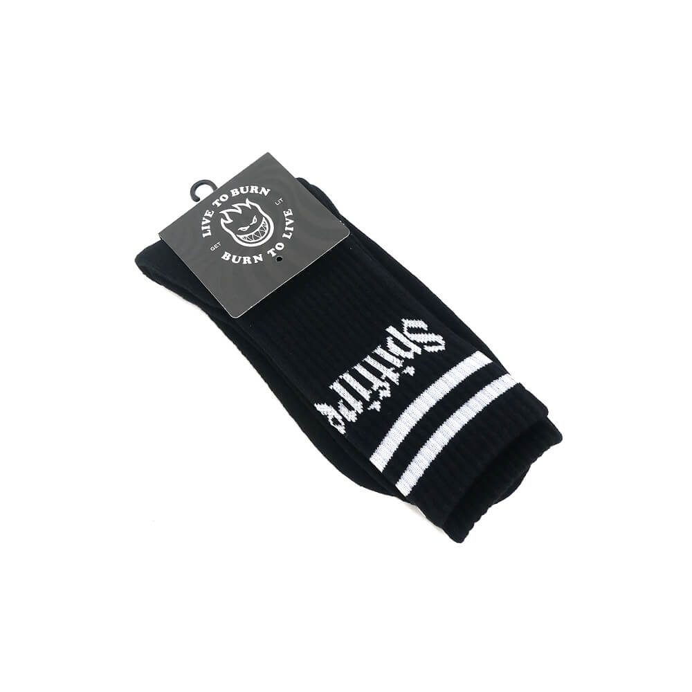 SPITFIRE SOCKS スピットファイヤー ソックス 靴下 MOLOTOV SCRIPT BLACK/WHITE スケートボード スケボー 5