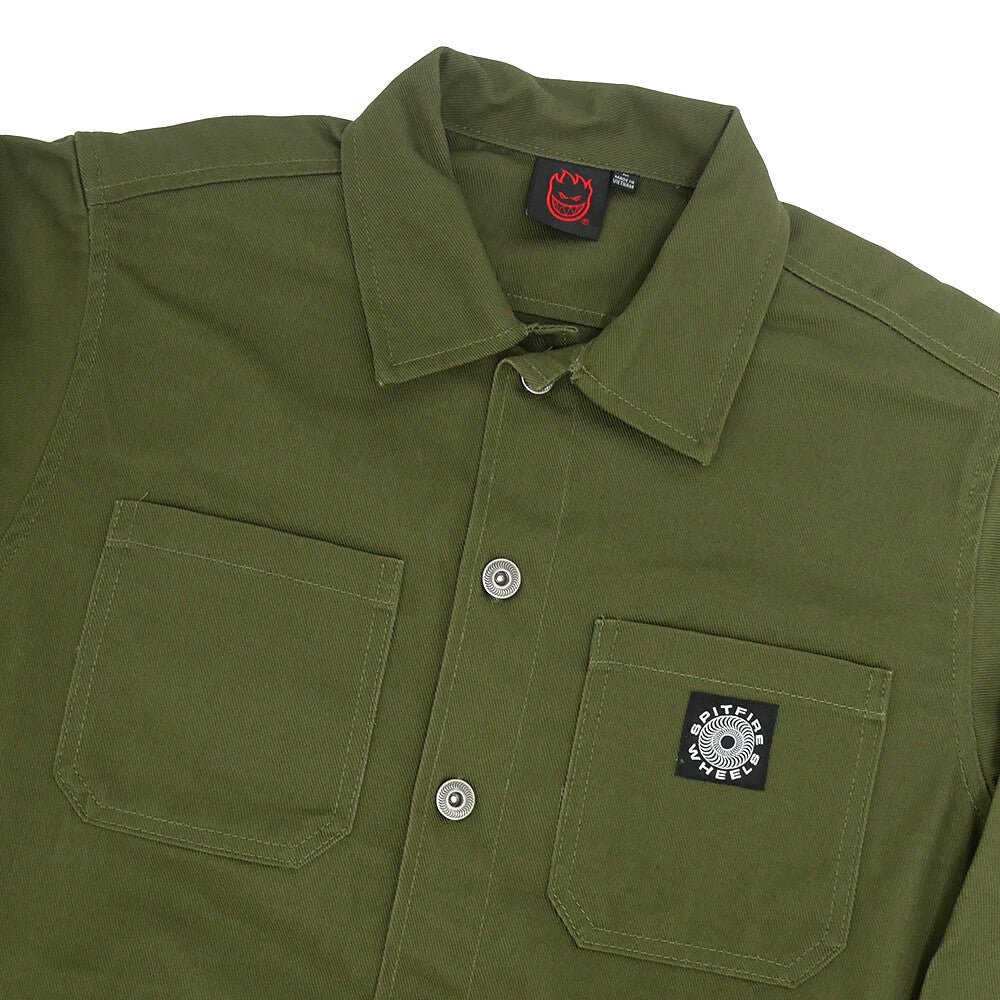 SPITFIRE JACKET スピットファイヤー ジャケット CLASSIC 87 SWIRL SHIRT OLIVE スケートボード スケボー 1