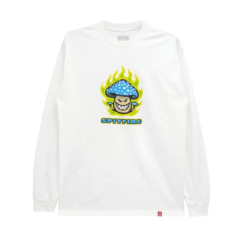SPITFIRE LONG SLEEVE スピットファイヤー ロングスリーブTシャツ MUSHROOM BIGHEAD WHITE スケートボード スケボー 