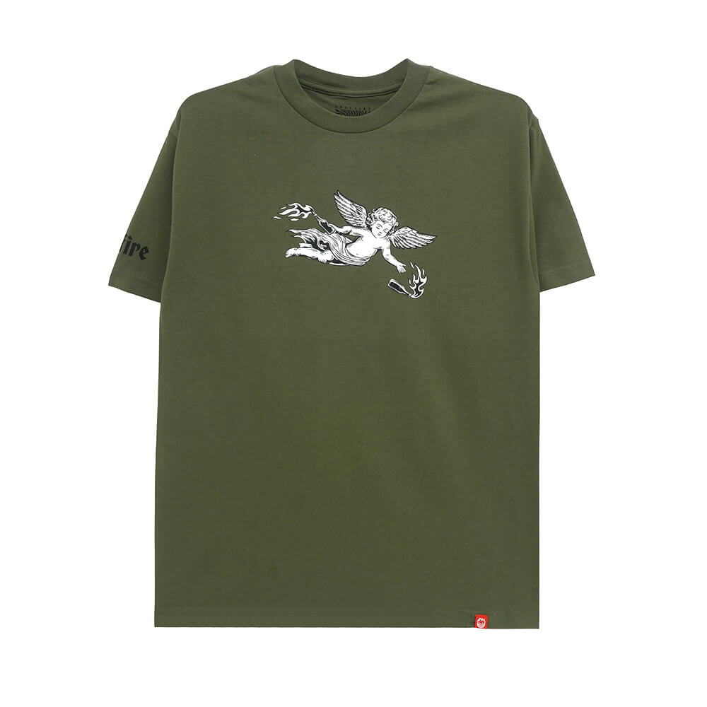 SPITFIRE T-SHIRT スピットファイヤー Tシャツ MOLOTOV ANGEL MILITARY GREEN スケートボード スケボー 