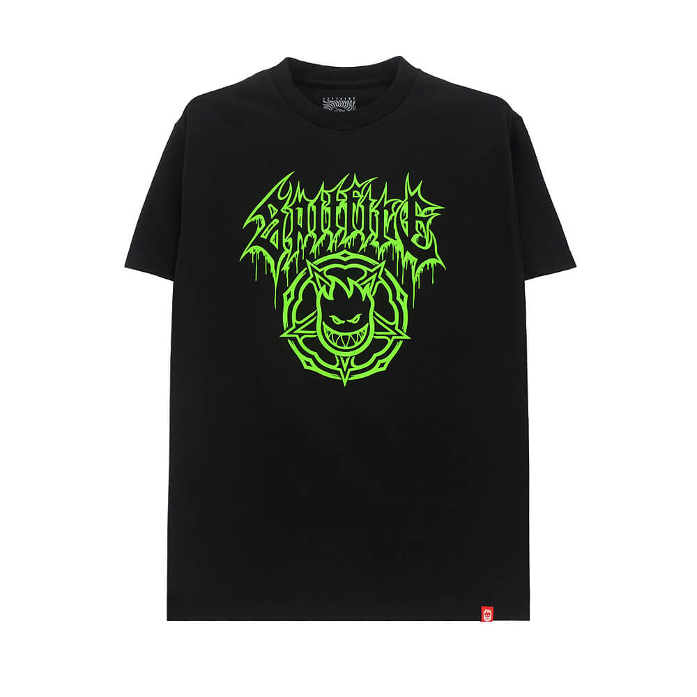 SPITFIRE T-SHIRT スピットファイヤー Tシャツ BASIC PENTAGRAM DRIP BLACK スケートボード スケボー 