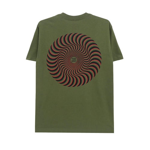 SPITFIRE T-SHIRT スピットファイヤー Tシャツ CLASSIC SWIRL OVERLEY MILITARY GREEN スケートボード スケボー 
