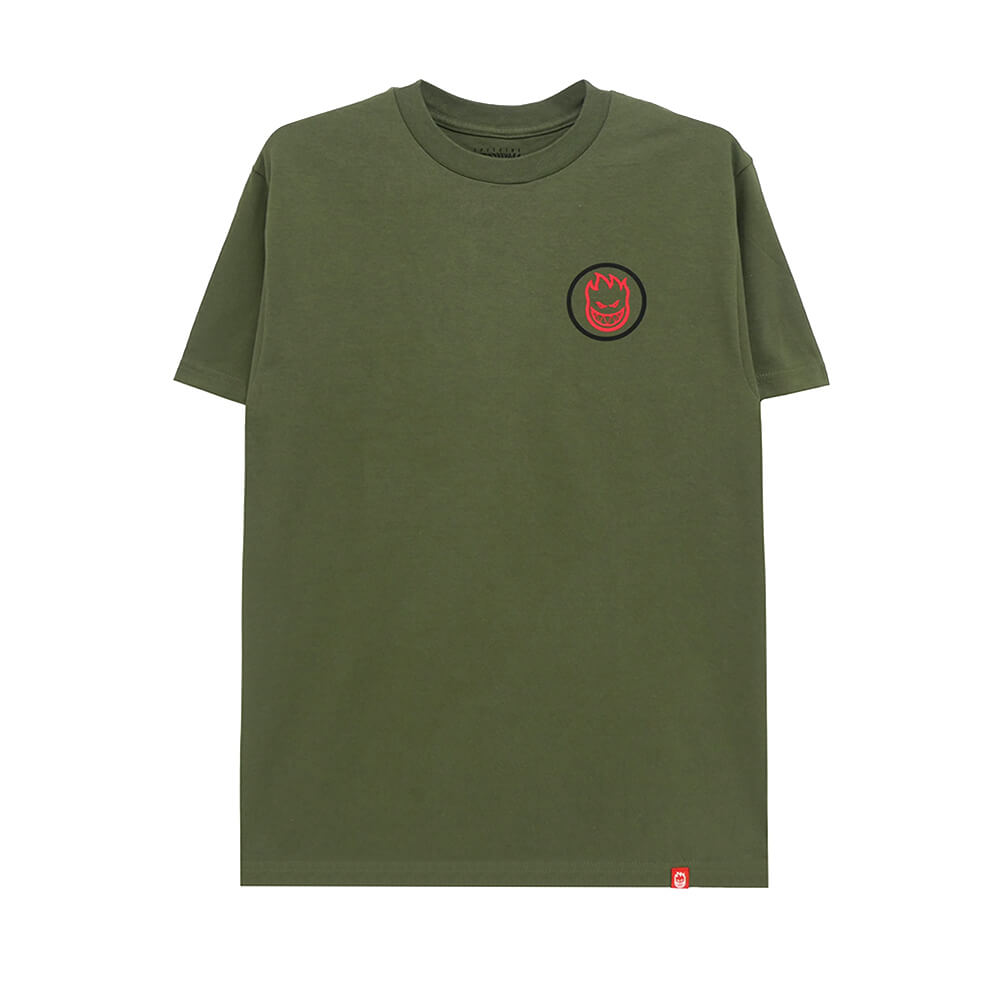 SPITFIRE T-SHIRT スピットファイヤー Tシャツ CLASSIC SWIRL OVERLEY MILITARY GREEN スケートボード スケボー 1