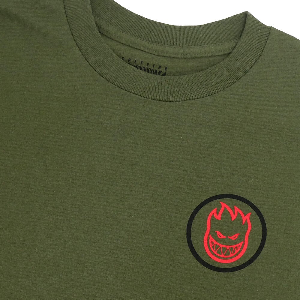 SPITFIRE T-SHIRT スピットファイヤー Tシャツ CLASSIC SWIRL OVERLEY MILITARY GREEN スケートボード スケボー 2