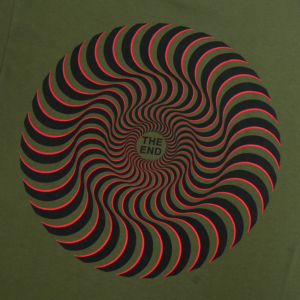 SPITFIRE T-SHIRT スピットファイヤー Tシャツ CLASSIC SWIRL OVERLEY MILITARY GREEN スケートボード スケボー 3