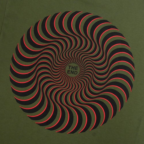 SPITFIRE T-SHIRT スピットファイヤー Tシャツ CLASSIC SWIRL OVERLEY MILITARY GREEN スケートボード スケボー 3