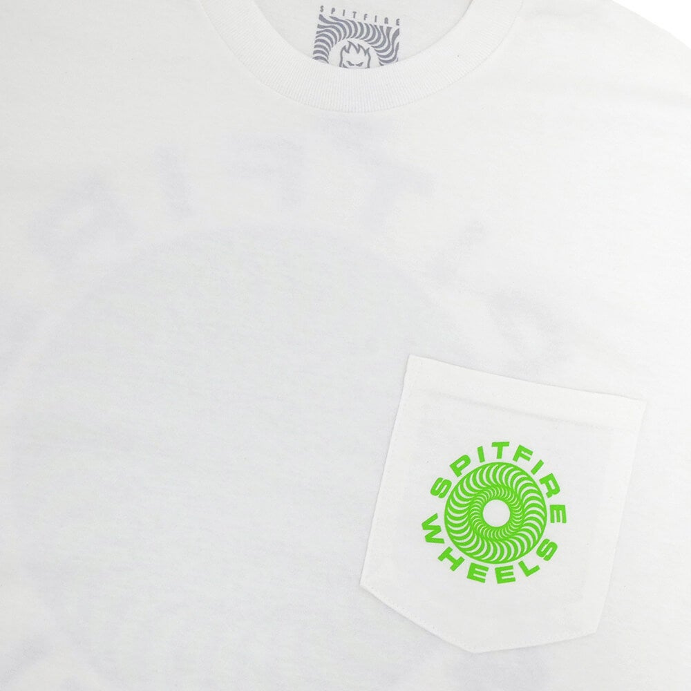 SPITFIRE T-SHIRT スピットファイヤー Tシャツ CLASSIC 87 SWIRL FILL POCKET WHTE/GREEN スケートボード スケボー 1