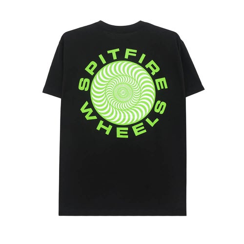 SPITFIRE T-SHIRT スピットファイヤー Tシャツ CLASSIC 87 SWIRL FILL BLACK/GREEN スケートボード スケボー 
