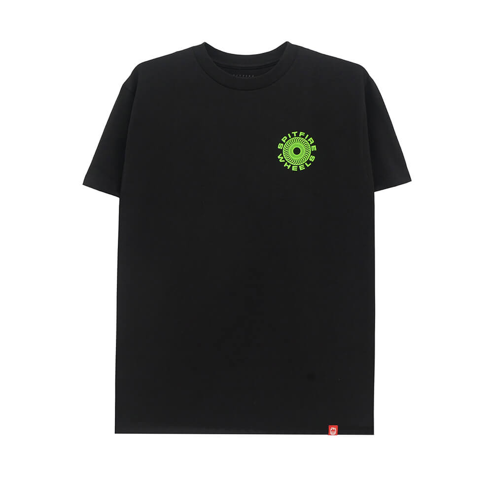 SPITFIRE T-SHIRT スピットファイヤー Tシャツ CLASSIC 87 SWIRL FILL BLACK/GREEN スケートボード スケボー 1