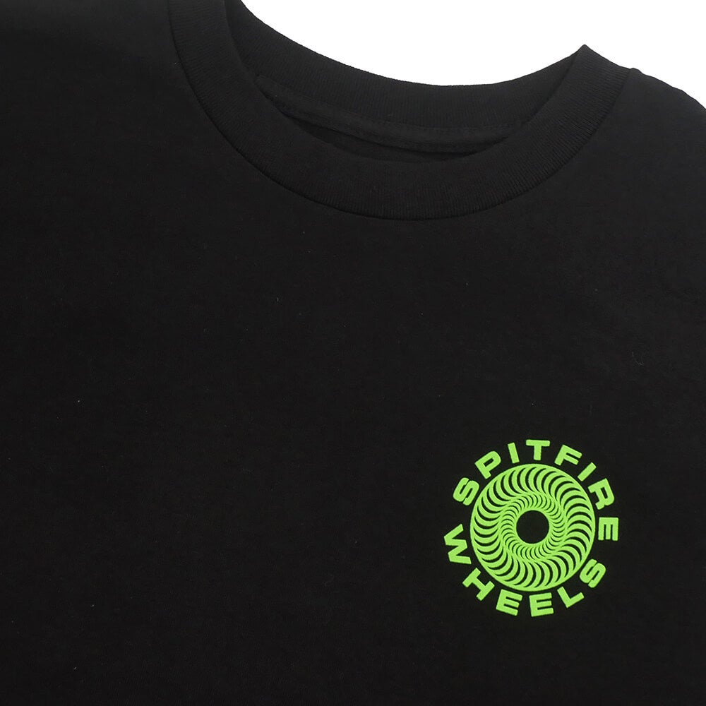 SPITFIRE T-SHIRT スピットファイヤー Tシャツ CLASSIC 87 SWIRL FILL BLACK/GREEN スケートボード スケボー 2