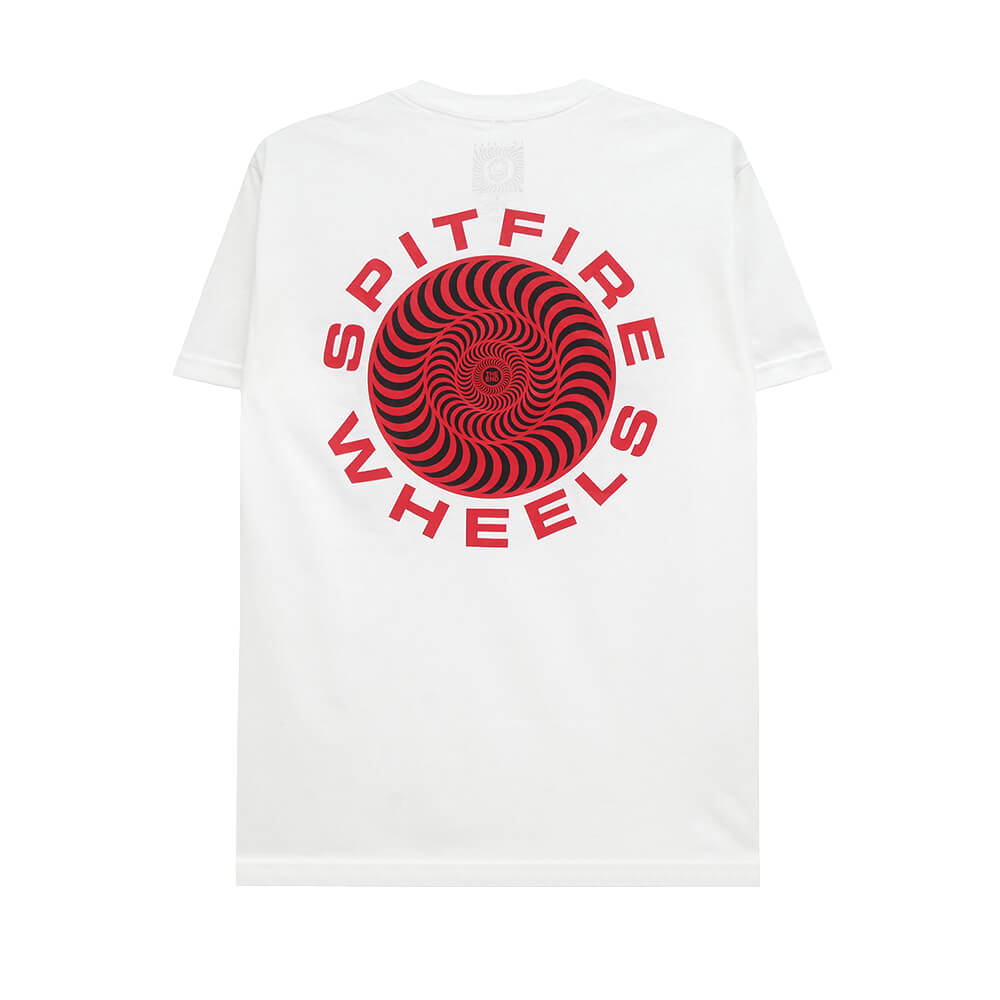 SPITFIRE T-SHIRT スピットファイヤー Tシャツ CLASSIC 87 SWIRL FILL WHTE/RED スケートボード スケボー 