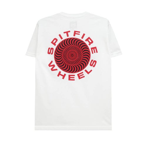 SPITFIRE T-SHIRT スピットファイヤー Tシャツ CLASSIC 87 SWIRL FILL WHTE/RED スケートボード スケボー 