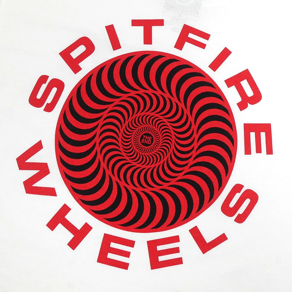 SPITFIRE T-SHIRT スピットファイヤー Tシャツ CLASSIC 87 SWIRL FILL WHTE/RED スケートボード スケボー 3