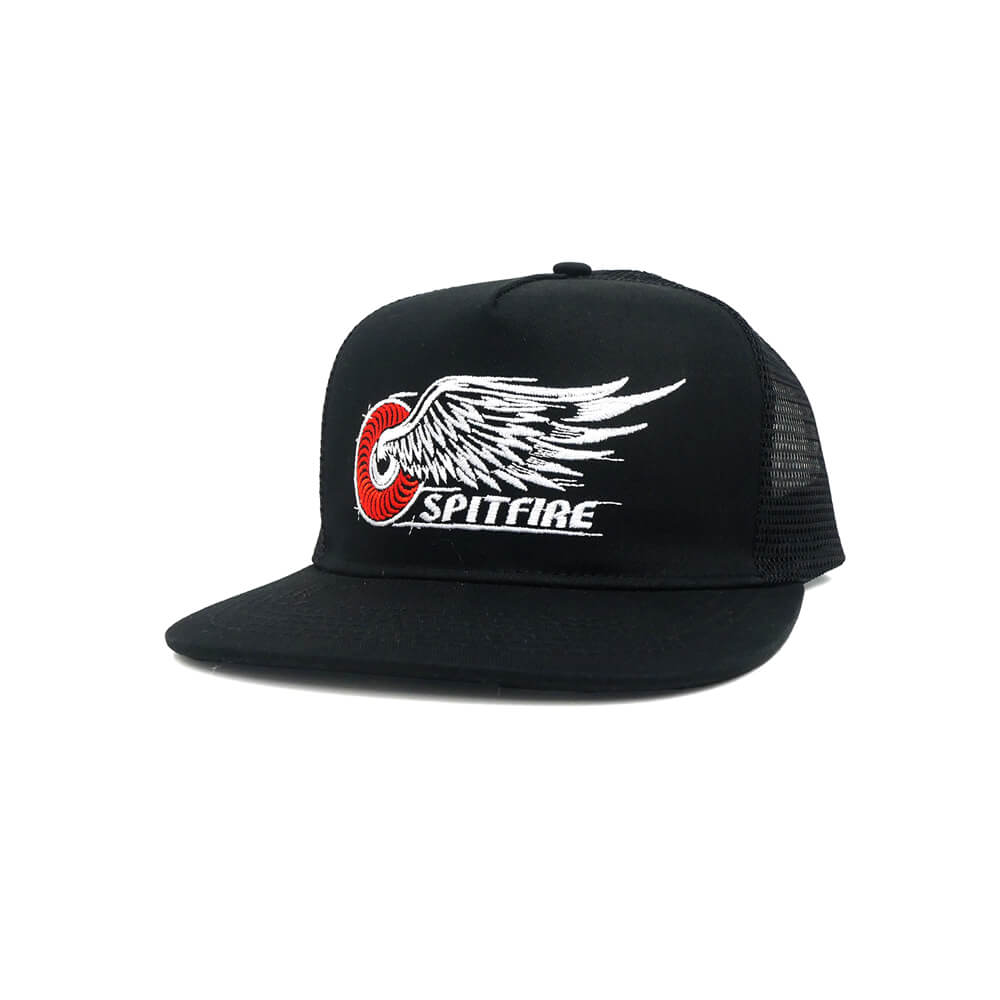 SPITFIRE MESHCAP スピットファイヤー メッシュキャップ CLASSIC WING TRUCKER SNAPBACK BLACK スケートボード スケボー 
