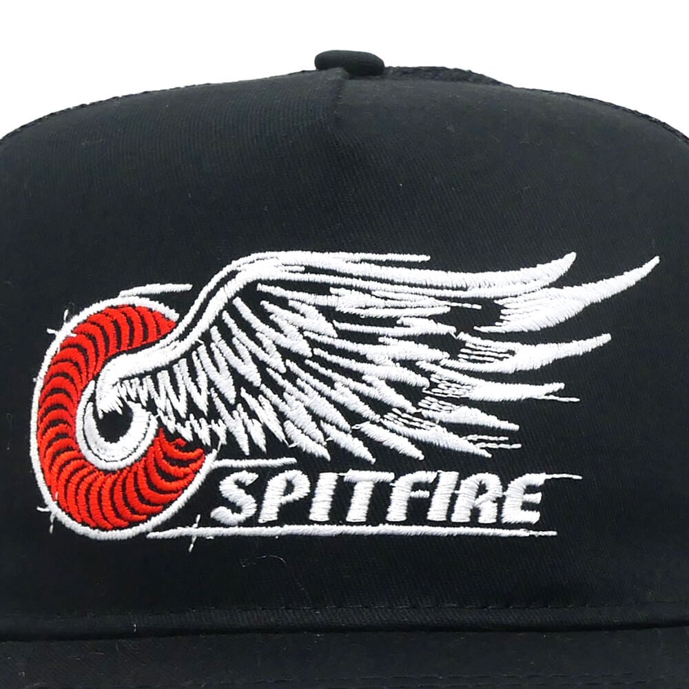 SPITFIRE MESHCAP スピットファイヤー メッシュキャップ CLASSIC WING TRUCKER SNAPBACK BLACK スケートボード スケボー 4