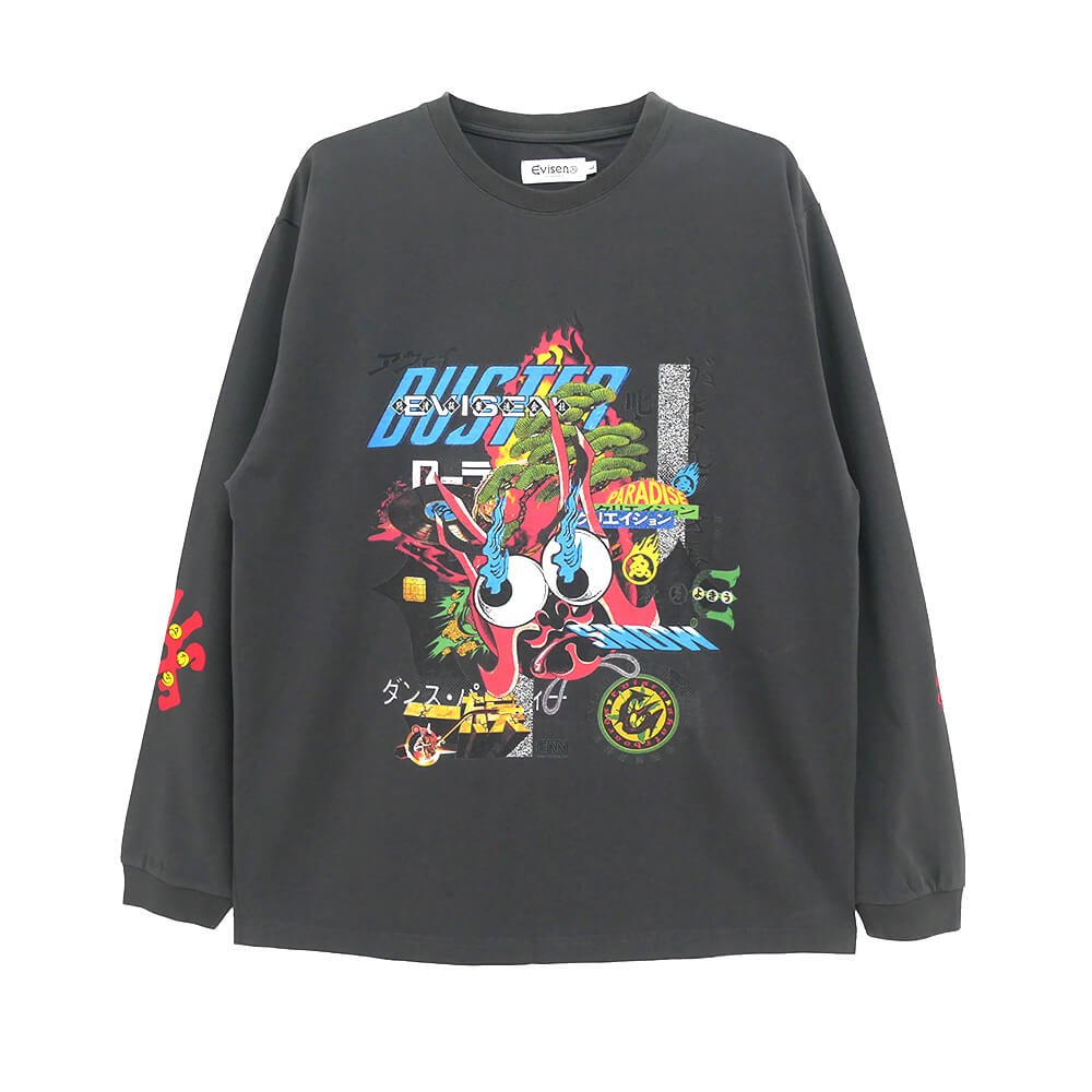 EVISEN LONG SLEEVE エビセン ロングスリーブTシャツ BASTERD CHARCOAL スケートボード スケボー 1