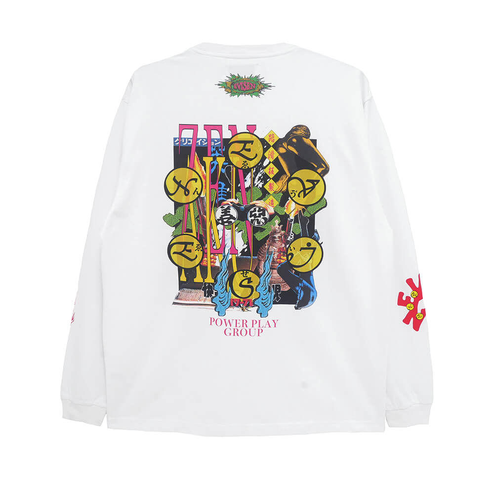 EVISEN LONG SLEEVE エビセン ロングスリーブTシャツ BASTERD WHITE スケートボード スケボー 