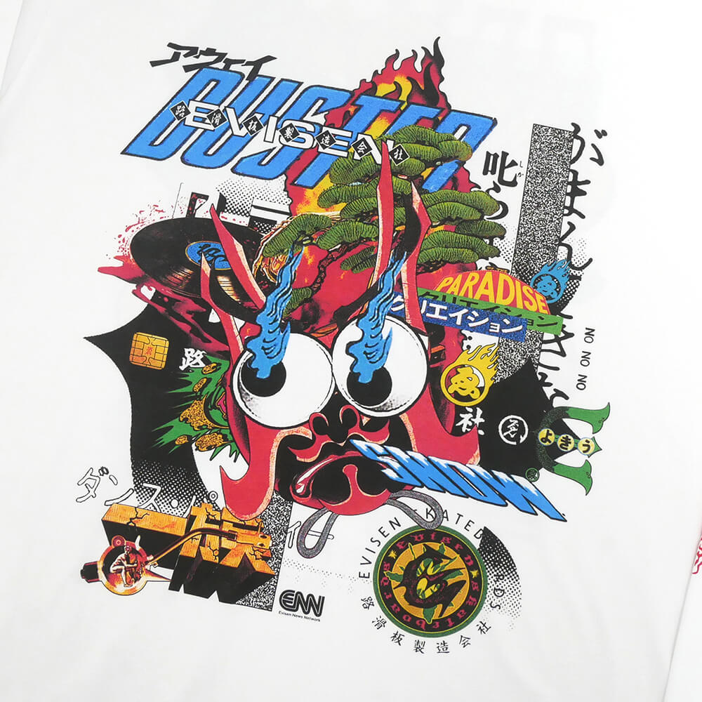 EVISEN LONG SLEEVE エビセン ロングスリーブTシャツ BASTERD WHITE スケートボード スケボー 2