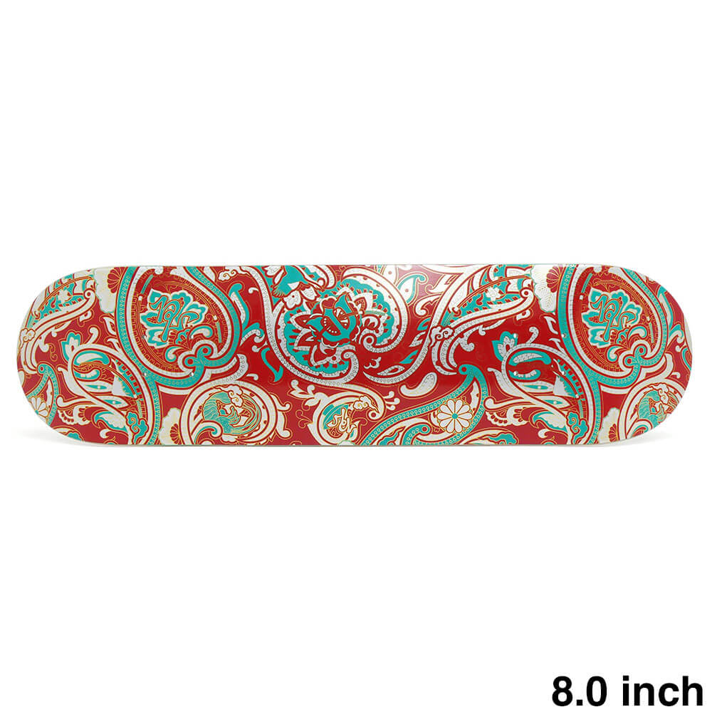 EVISEN DECK エビセン デッキ TEAM PAISLEY RED TURQUOISE 8.0 スケートボード スケボー 1