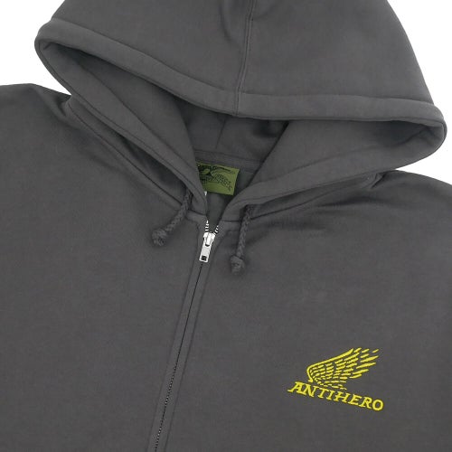 ANTIHERO HOOD アンチヒーロー パーカー MOTORIZED EMB ZIP UP CHARCOAL スケートボード スケボー 1