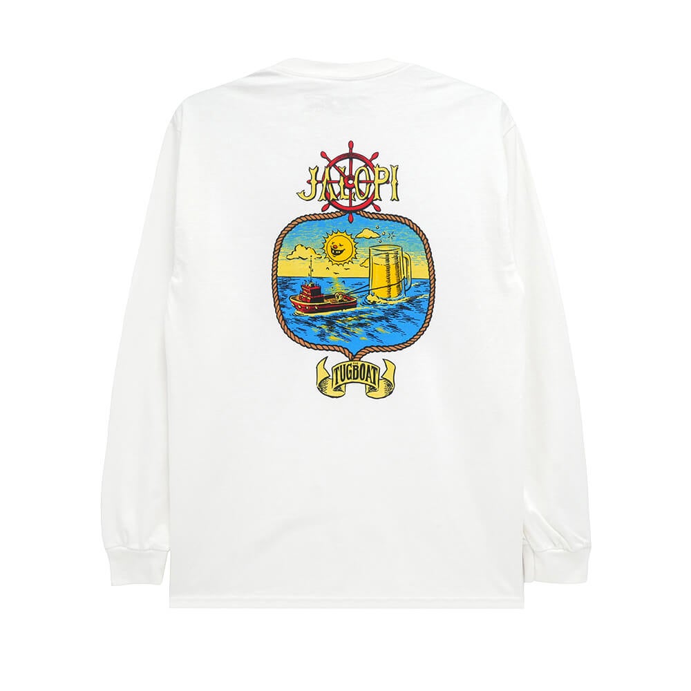 ANTIHERO LONG SLEEVE アンチヒーロー ロングスリーブTシャツ JALOPI TUGBOAT WHITE スケートボード スケボー 