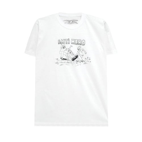 ANTIHERO T-SHIRT アンチヒーロー Tシャツ CURB PIT WHITE スケートボード スケボー 