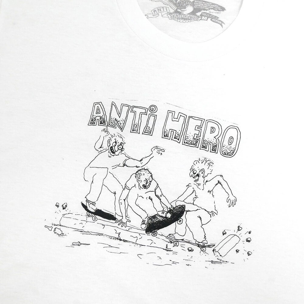ANTIHERO T-SHIRT アンチヒーロー Tシャツ CURB PIT WHITE スケートボード スケボー 1