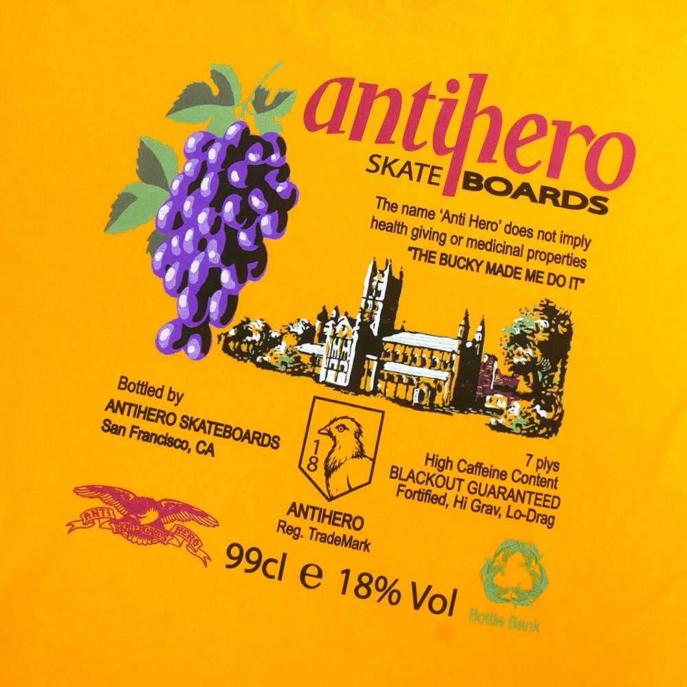ANTIHERO T-SHIRT アンチヒーロー Tシャツ THE BUCKY GOLD スケートボード スケボー 3