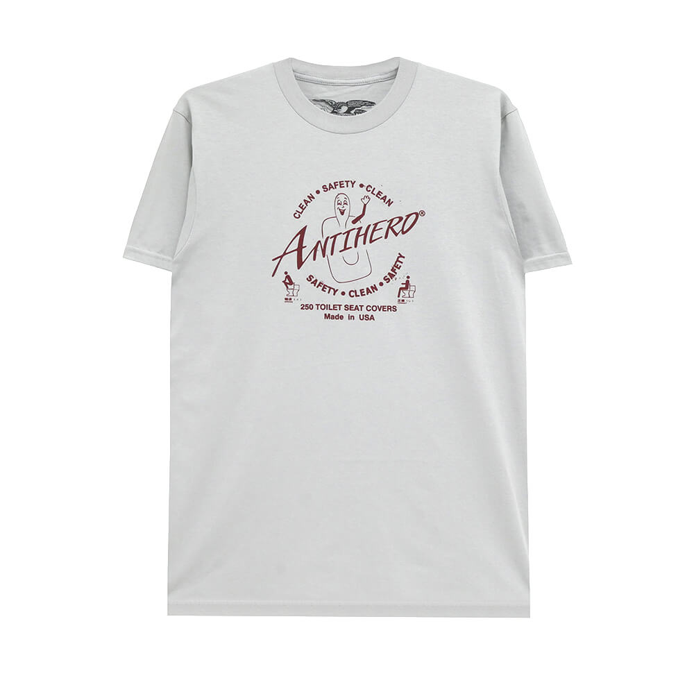 ANTIHERO T-SHIRT アンチヒーロー Tシャツ CLEAN SAFETY SILVER スケートボード スケボー 