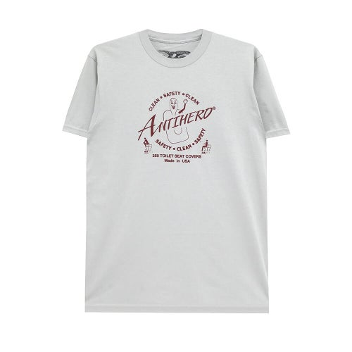 ANTIHERO T-SHIRT アンチヒーロー Tシャツ CLEAN SAFETY SILVER スケートボード スケボー 