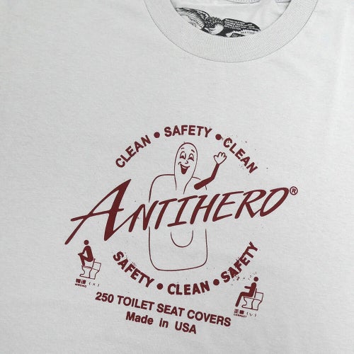 ANTIHERO T-SHIRT アンチヒーロー Tシャツ CLEAN SAFETY SILVER スケートボード スケボー 1