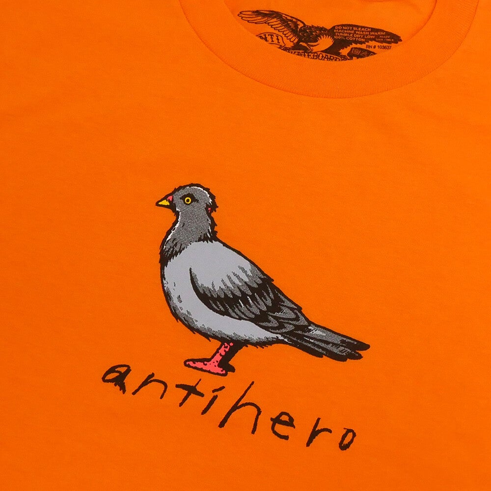 ANTIHERO T-SHIRT アンチヒーロー Tシャツ OG PIGEON ORANGE スケート