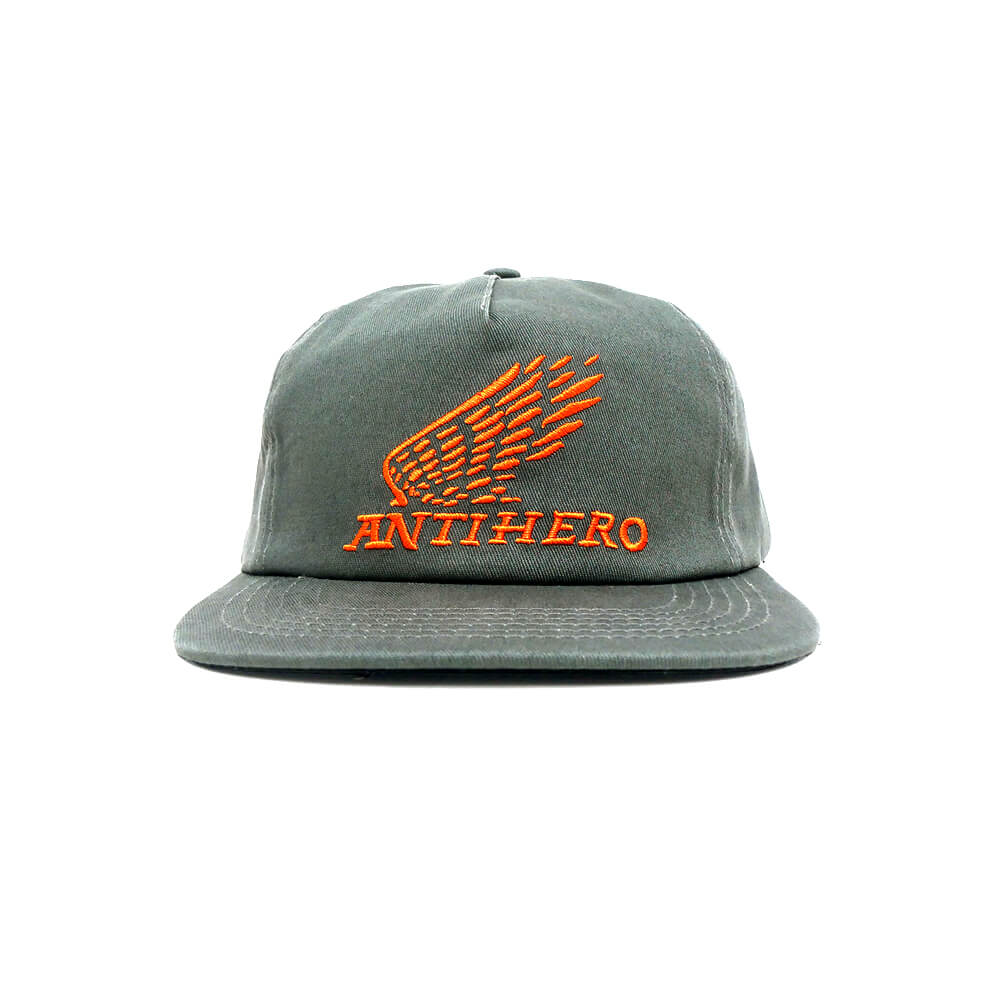ANTIHERO CAP アンチヒーロー キャップ MOTORIZED SNAPBACK CHARCOAL/ORANGE スケートボード スケボー 1