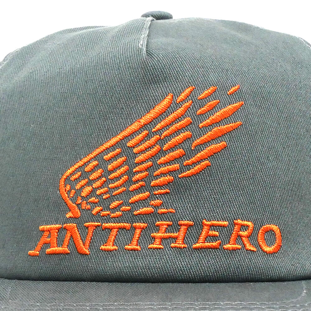 ANTIHERO CAP アンチヒーロー キャップ MOTORIZED SNAPBACK CHARCOAL/ORANGE スケートボード スケボー 4